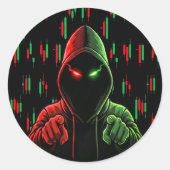 Trading Chart Pattern Streetwear Red Green Candle ラウンドシール (正面)