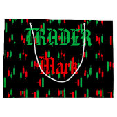 Trading Chart Pattern Streetwear Red Green Candle ラージペーパーバッグ (裏面)