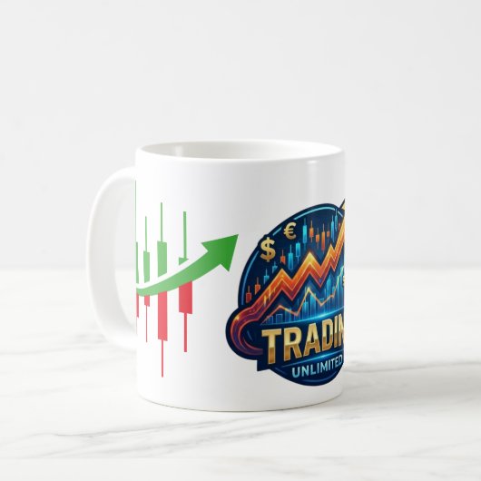 Trading Unlimited Stock Market Candlestick Chart コーヒーマグカップ (正面左)
