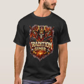 Tradition Gamer: Epic Samurai Skull Warrior & Tact Tシャツ (正面)