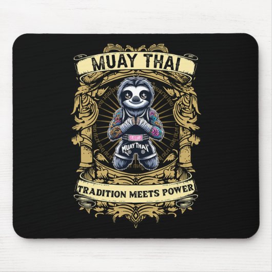 Tradition Meets Power - Kickboxing And Muay Thai C マウスパッド (正面)