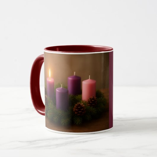 Traditional Advent Wreath First Sunday マグカップ (正面左)