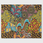 Traditional african fabric and wild animal skins p ラッピングペーパー (フラット)