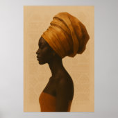 Traditional African Woman Boho Style Wall Art ポスター (正面)