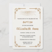 Traditional Baptism for Daughter Gold Cross 招待状 (正面)