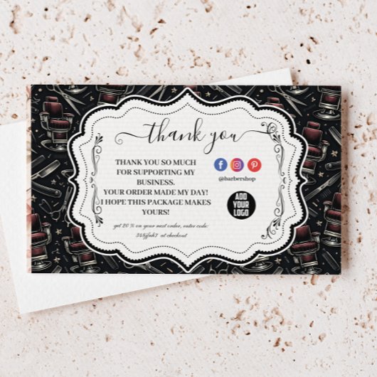 Traditional Barber Tools Classic Grooming サンキューカード
