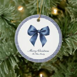 Traditional Blue Knot Christmas  セラミックオーナメント