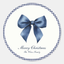 Traditional Blue Knot Christmas ラウンドシール