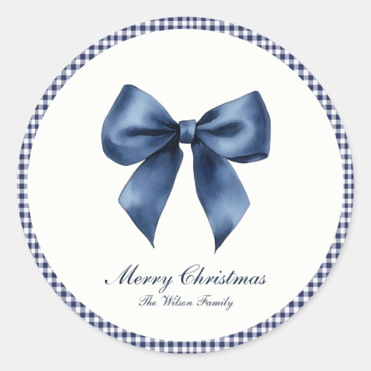 Traditional Blue Knot Christmas ラウンドシール (正面)