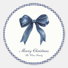 Traditional Blue Knot Christmas ラウンドシール