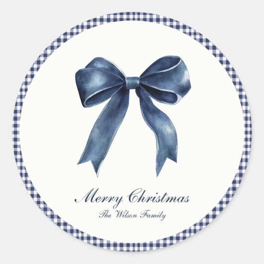 Traditional Blue Knot Christmas ラウンドシール (正面)