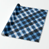 Traditional Blue Navy Check Sky Plaid Pattern ラッピングペーパー (アンロールド)