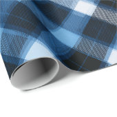 Traditional Blue Navy Check Sky Plaid Pattern ラッピングペーパー (ロールコーナー)