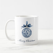 Traditional Blue Ornament Christmas  コーヒーマグカップ (左)