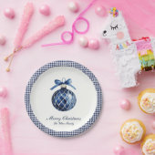 Traditional Blue Ornament Christmas ペーパープレート (パーティー)