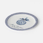 Traditional Blue Ornament Christmas ペーパープレート (アングル)