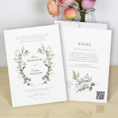 Traditional Botanical Greenery Wedding QRCode RSVP 招待状