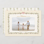 traditional bow christmas botanical 1 photo flat  シーズンカード (正面/裏面)