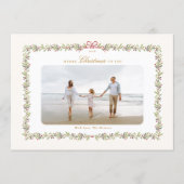 traditional bow christmas botanical 2 photo frame  シーズンカード (正面)