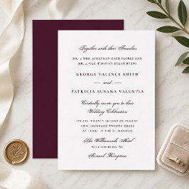 Traditional Burgundy Wedding 招待状