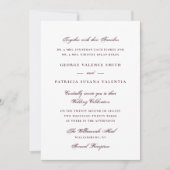 Traditional Burgundy Wedding 招待状 (正面)