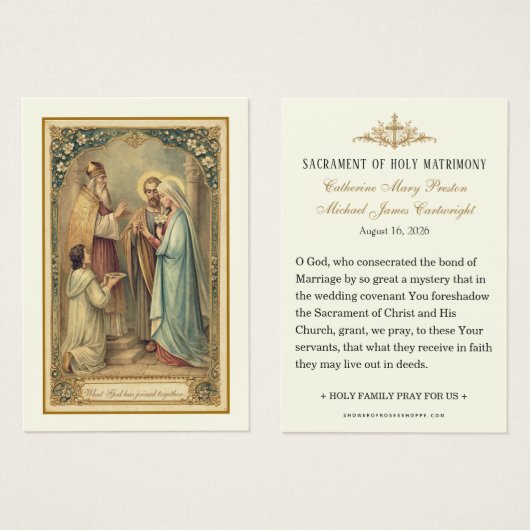 Traditional Catholic Betrothal Mary Joseph Wedding (正面&裏面)