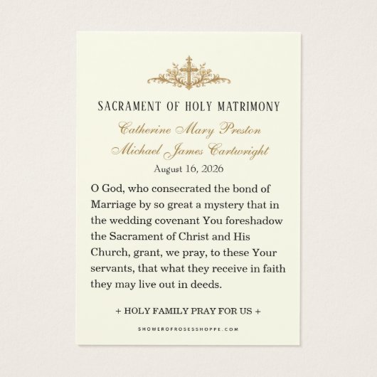 Traditional Catholic Betrothal Mary Joseph Wedding (裏面)