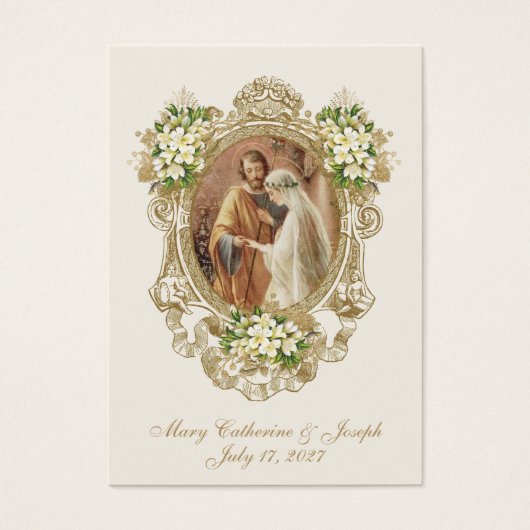 Traditional Catholic Floral Gold Wedding Prayer (正面)