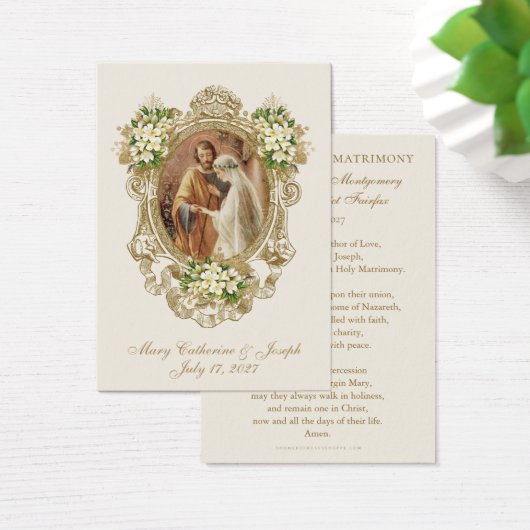 Traditional Catholic Floral Gold Wedding Prayer (デスク)