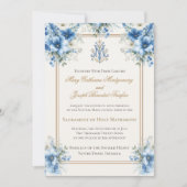 Traditional Catholic Marian Blue Wedding 招待状 (正面)
