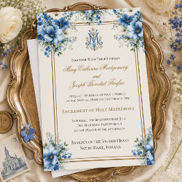 Traditional Catholic Marian Blue Wedding 招待状