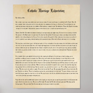 Traditional Catholic Marriage Exhortation ポスター