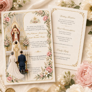 Traditional Catholic Wedding | Sacred Heart of Jes 招待状
