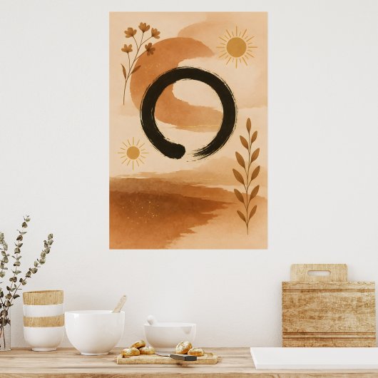 Traditional Chines Boho Art ポスター (キッチン)