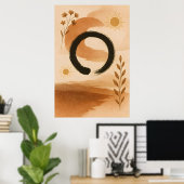 Traditional Chines Boho Art ポスター (ホームオフィス)