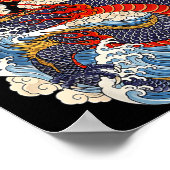 Traditional Chinese Dragon East Asia Dragon Ukiyoe ポスター (角)