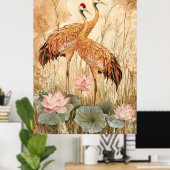 Traditional Chinese "flowers and birds" style pain ポスター (ホームオフィス)