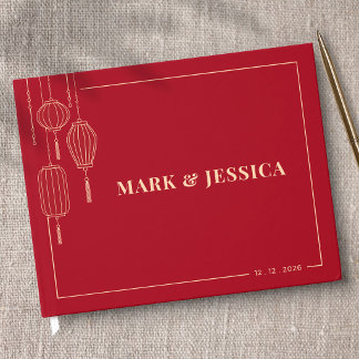 Traditional Chinese Lantern Wedding (RED) ゲストブック