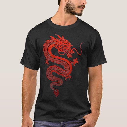 Traditional Chinese Red Dragon Tシャツ (正面)