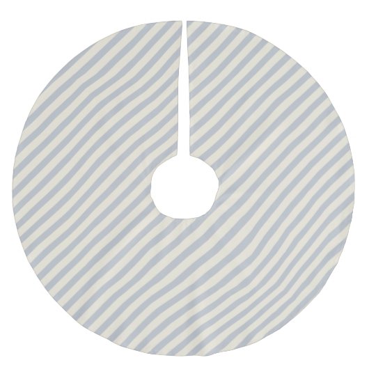 Traditional Christmas Diagonal Stripes Grey ブラッシュドポリエステルツリースカート (正面)