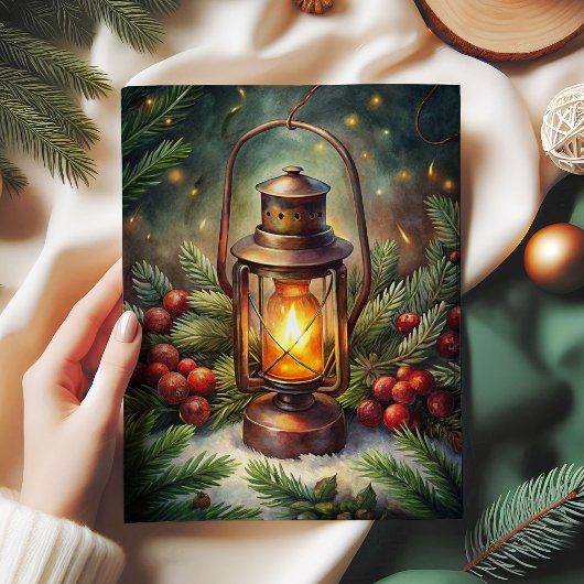 Traditional Christmas lantern holly tissue paper 薄葉紙