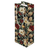 Traditional Christmas Pine Floral Holiday  ワインギフトバッグ (裏面アングル)
