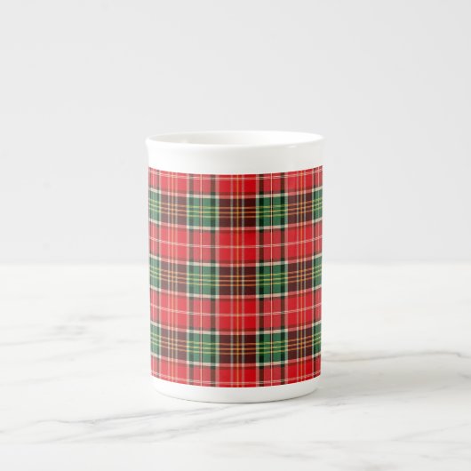 Traditional Christmas Plaid ボーンチャイナマグカップ (正面)