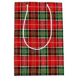 Traditional Christmas Plaid ミディアムペーパーバッグ