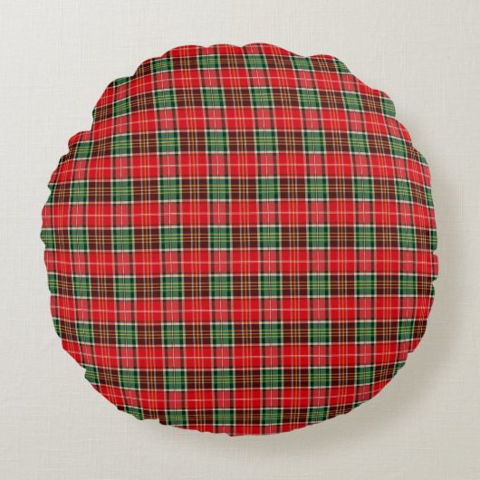 Traditional Christmas Plaid ラウンドクッション (正面)