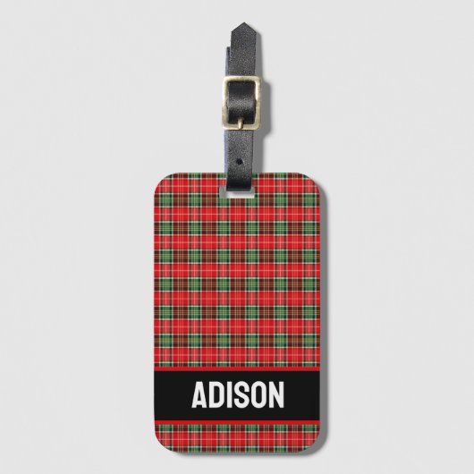 Traditional Christmas Plaid ラゲッジタグ (正面縦)