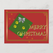 Traditional Christmas Postcard - Gold Typography ポストカード (正面)