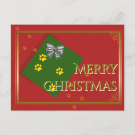 Traditional Christmas Postcard - Gold Typography ポストカード