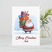 Traditional Christmas Santa Claus with Reindeer シーズンカード (スタンド正面)