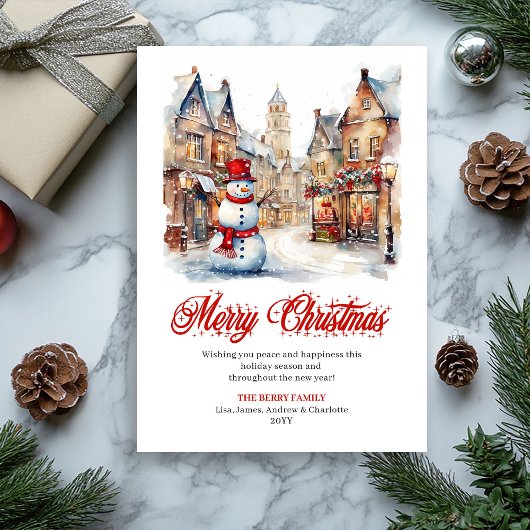 Traditional Christmas scene greeting card シーズンカード